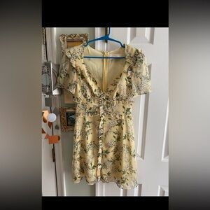 Anthropologie KEEPSAKE the Label Yellow Ruffle Floral Dress